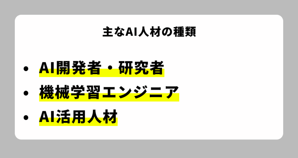 AI人材の種類