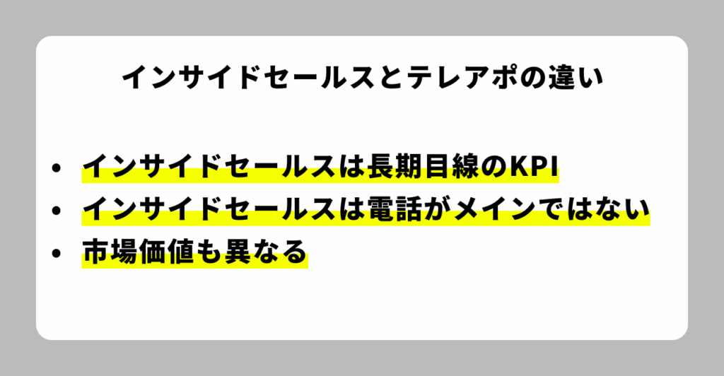 インサイドセールスとテレアポの違い