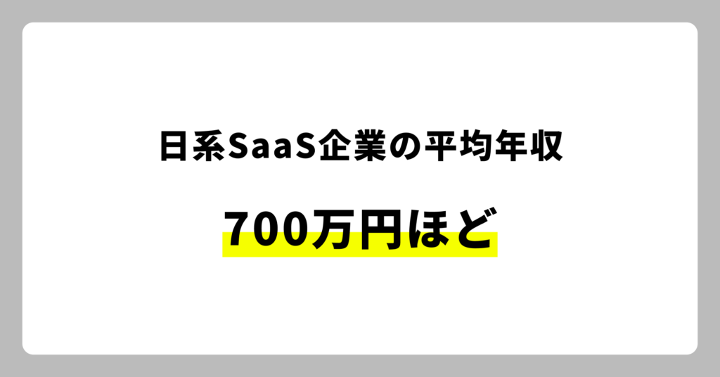 日系SaaS企業の年収