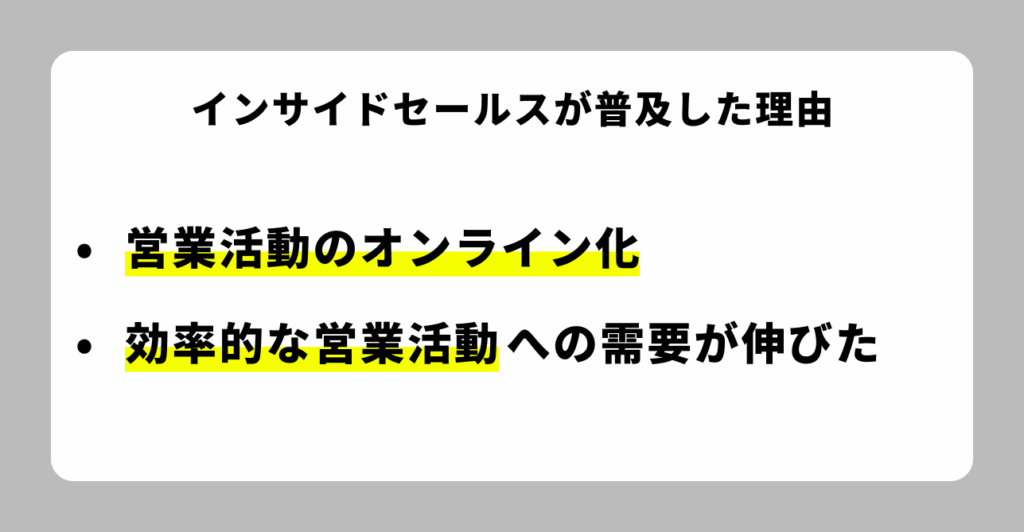 インサイドセールスが普及してきた背景