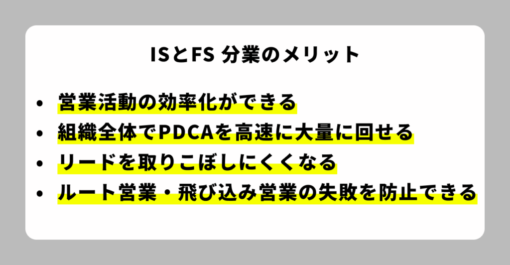 ISとFSの分業メリット
